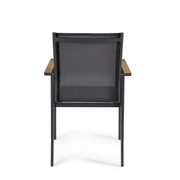 Antracytowe metalowe krzesła ogrodowe zestaw 4 szt. Heta   – Bizzotto-image-4