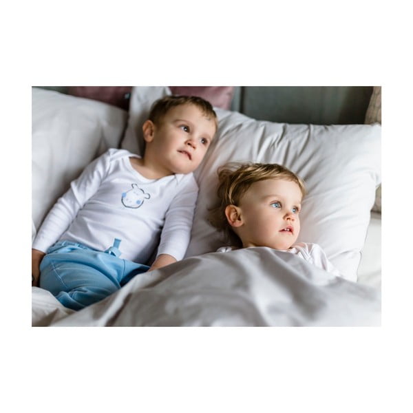 Jasnoszara poszwa na kołdrę dwuosobowa/przedłużona z bawełny egipskiej 200x220 cm Perla – WeLoveBeds-image-2