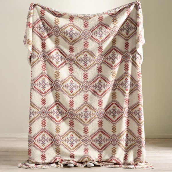 Koc w naturalnym kolorze 240x200 cm Navajo Fleece – Catherine Lansfield-image-1