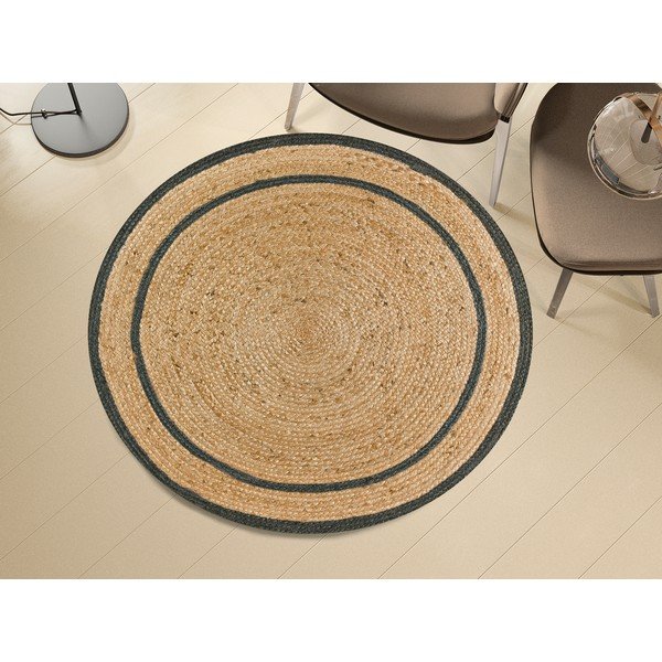 Szaro-naturalny okrągły dywan ø 120 cm Mahon – Universal-image-1