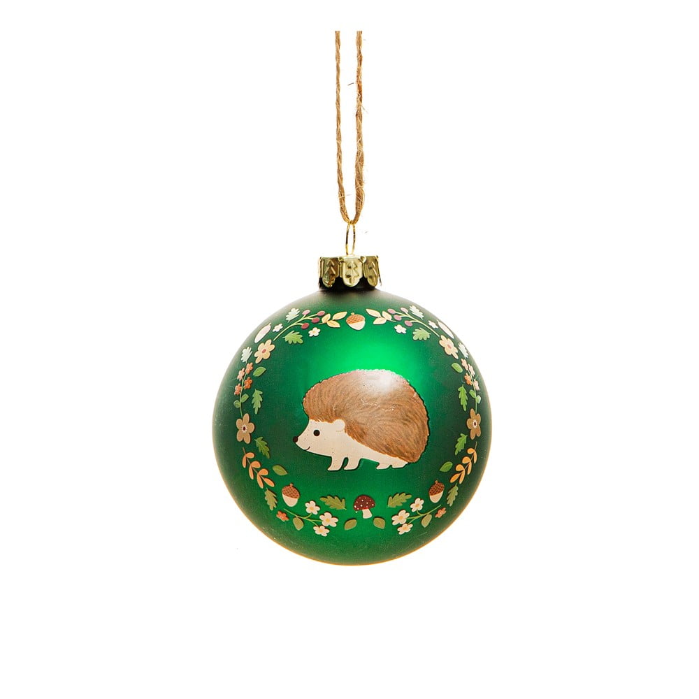Szklana bombka wykonana ręcznie ø 6 cm Woodland Hedgehog – Sass & Belle