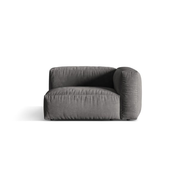 Szary aksamitny moduł sofy (prawostronny) Martina – Micadoni 