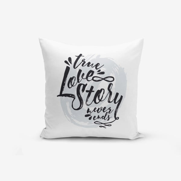 Poszewka na poduszkę z domieszką bawełny Minimalist Cushion Covers Love Story, 45x45 cm