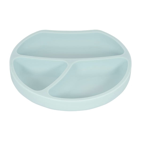 Jasnoniebieski silikonowy talerz dla dzieci 19x20,5 cm – Kindsgut-image-2