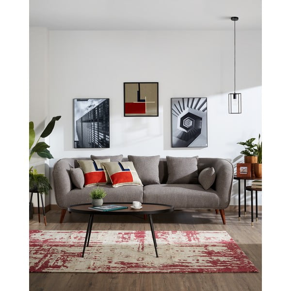 Czarny stolik z blatem w dekorze orzecha Kave Home Kamelia-image-2