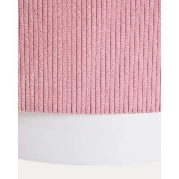 Biało-jasnoróżowa lampa dziecięca z tekstylnym kloszem Bianella – Kave Home-image-4