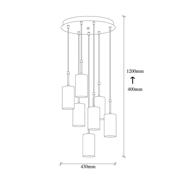 Lampa wisząca z 7 kloszami w kolorze złota Opviq lights Kem Tube-image-3