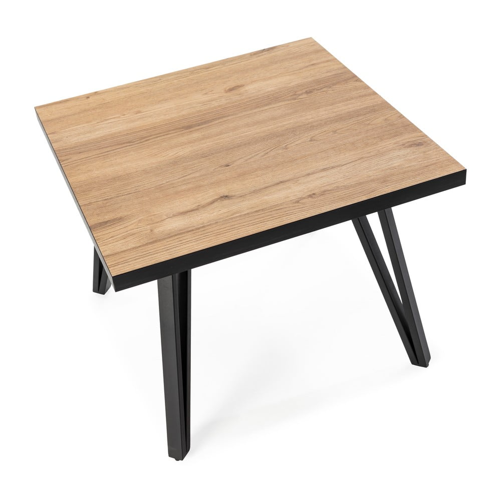 Czarny stolik z blatem w dekorze dębu 60x60 cm Sindi – Marckeric (zdjęcie 3)
