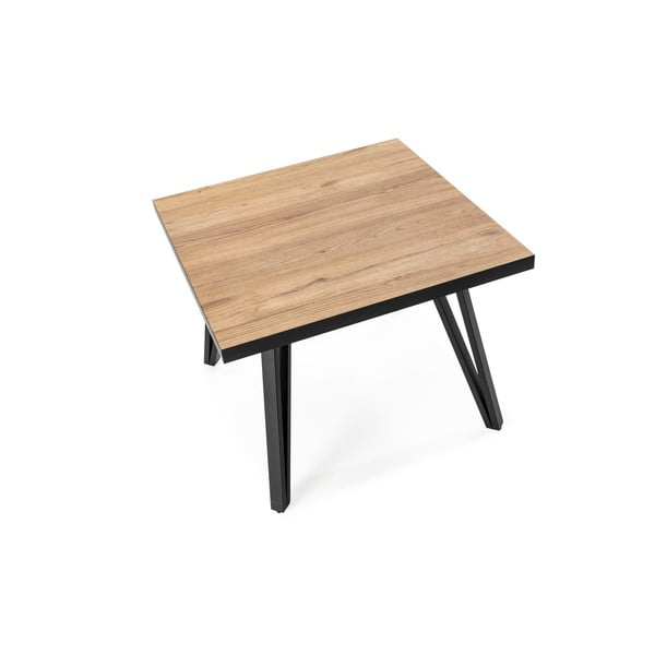 Czarny stolik z blatem w dekorze dębu 60x60 cm Sindi – Marckeric-image-3