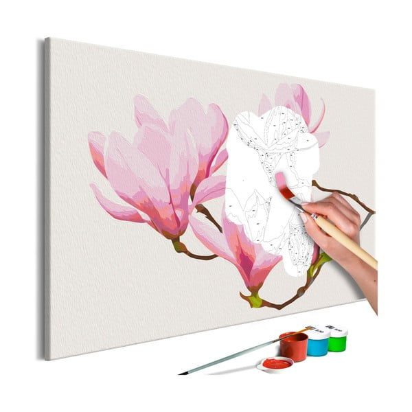 Zestaw płótna, farb i pędzli DIY Artgeist Floral Twig, 60x40 cm