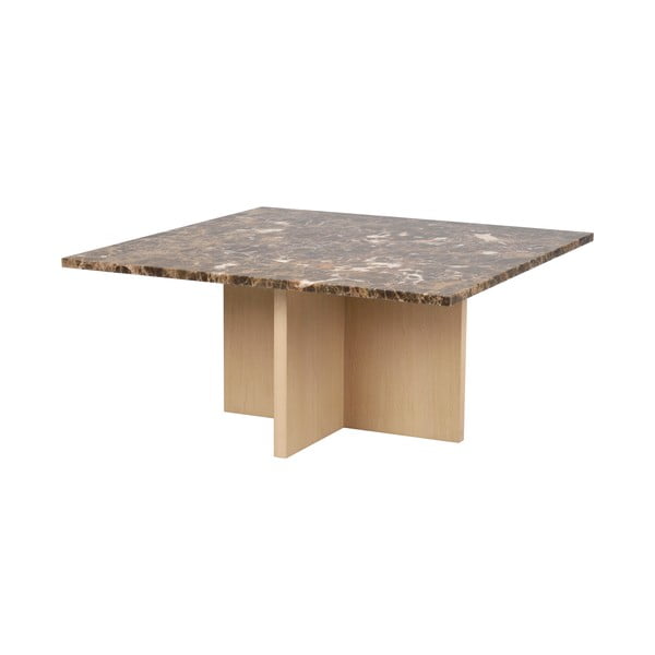Brązowo-naturalny marmurowy stolik 90x90 cm Brooksville – Rowico