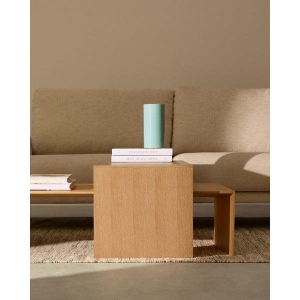 Stolik w dekorze dębu w jasnym naturalnym kolorze 70x140 cm Litto – Kave Home-image-1