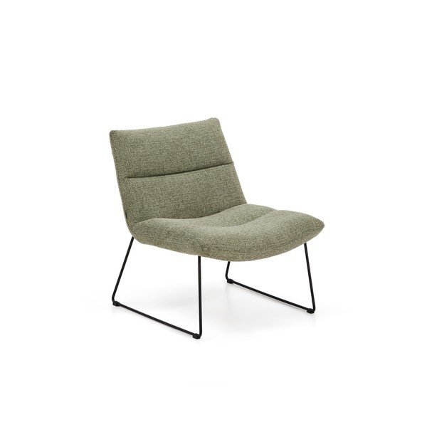 Zielony fotel z tkaniny szenilowej Asen – Kave Home