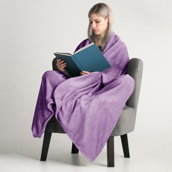 Fioletowy koc z mikrowłókna DecoKing Mic, 160x210 cm-image-1