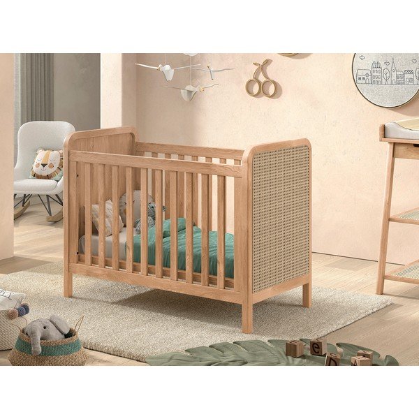 Łóżeczko z regulowaną wysokością 60x120 cm w naturalnym kolorze Woods – Vipack-image-1