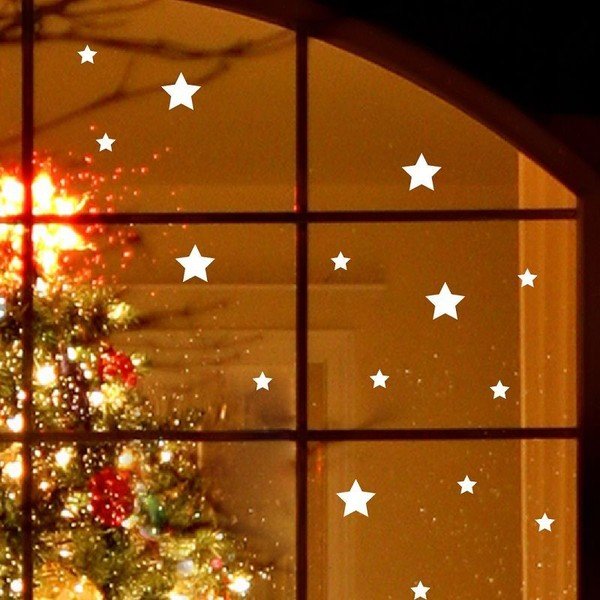 Świąteczna naklejka elektrostatyczna Ambiance Bright White Stars