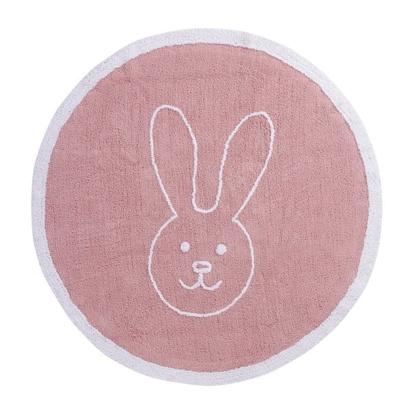 Różowy dywan bawełniany Happy Decor Kids Bunny, ⌀ 140 cm