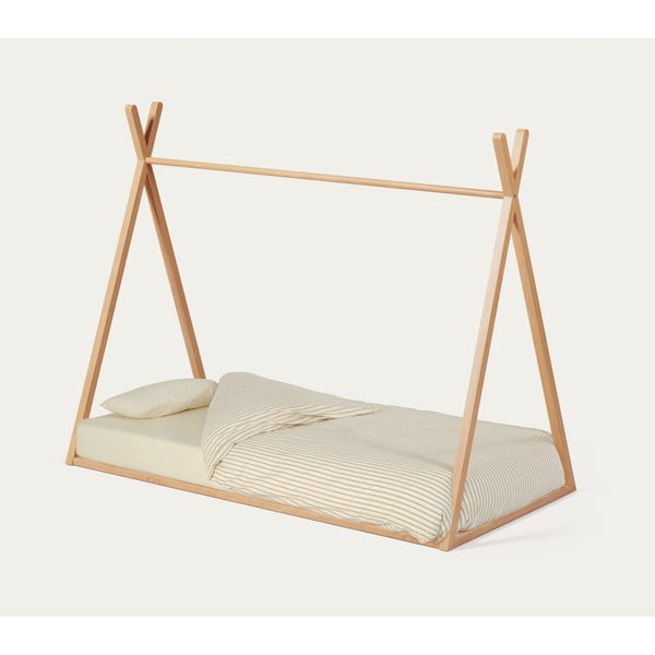 Łóżko dziecięce z litego drewna bukowego w kształcie domku ze stelażem 90x190 cm Maralis – Kave Home-image-4