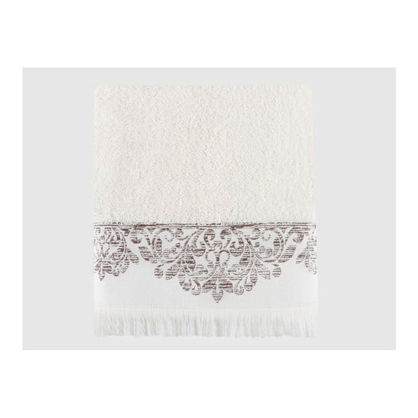 Biały ręcznik bawełniany kąpielowy Lace, 70x130 cm