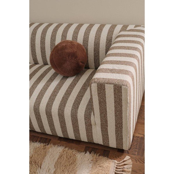 Brązowa/kremowa sofa z tkaniny szenilowej 220 cm Lisa – Ellos Home-image-2