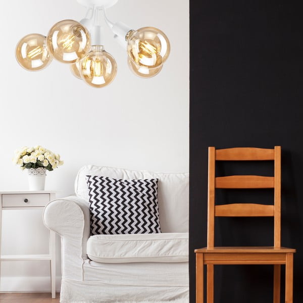 Biała lampa sufitowa bez klosza Viggo – LAMKUR-image-2