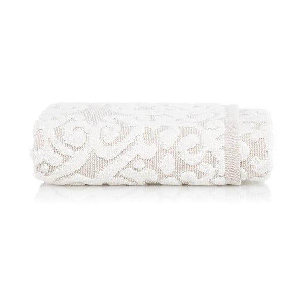Jasnobeżowy ręcznik bawełniany Maison Carezza Bari, 50x70 cm