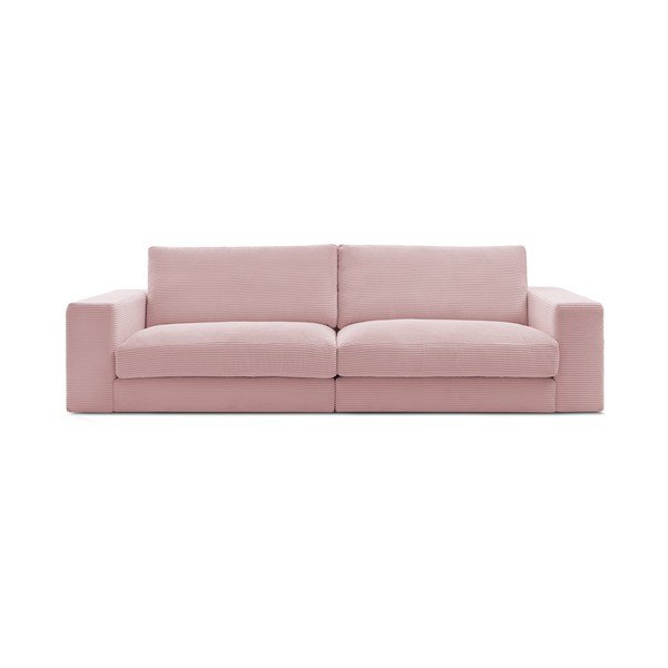Różowa sztruksowa sofa 274 cm Leonard – Bobochic Paris