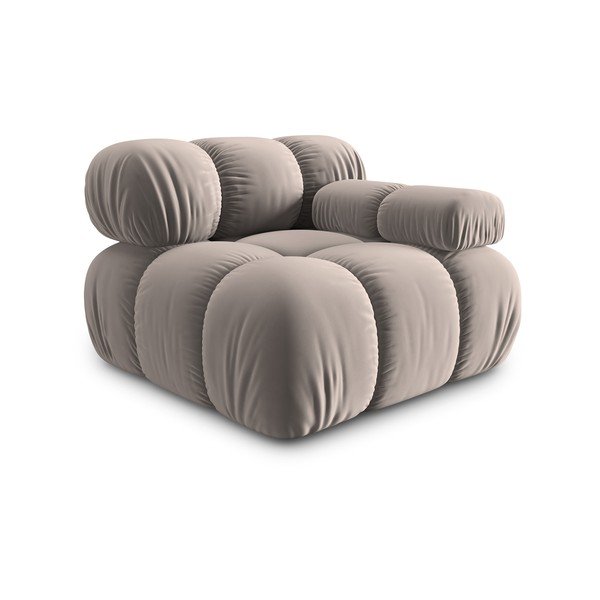 Jasnobrązowy aksamitny moduł sofy (prawostronny) Bellis – Micadoni -image-3