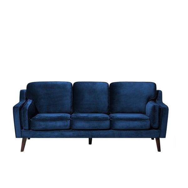 Granatowa sofa 3-osobowa z obiciem o wyglądzie aksamitu Monobeli Steven