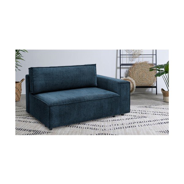 Ciemnoniebieski sztruksowy moduł sofy (prawostronny) Nihad modular – Bobochic Paris-image-1