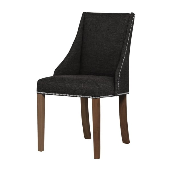Ciemnoszare krzesło z ciemnobrązowymi nogami Ted Lapidus Maison Patchouli