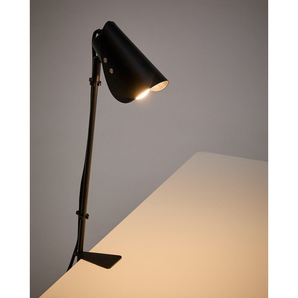 Czarna metalowa lampa stołowa z klipsem (wysokość 51 cm) Jula – Kave Home-image-1