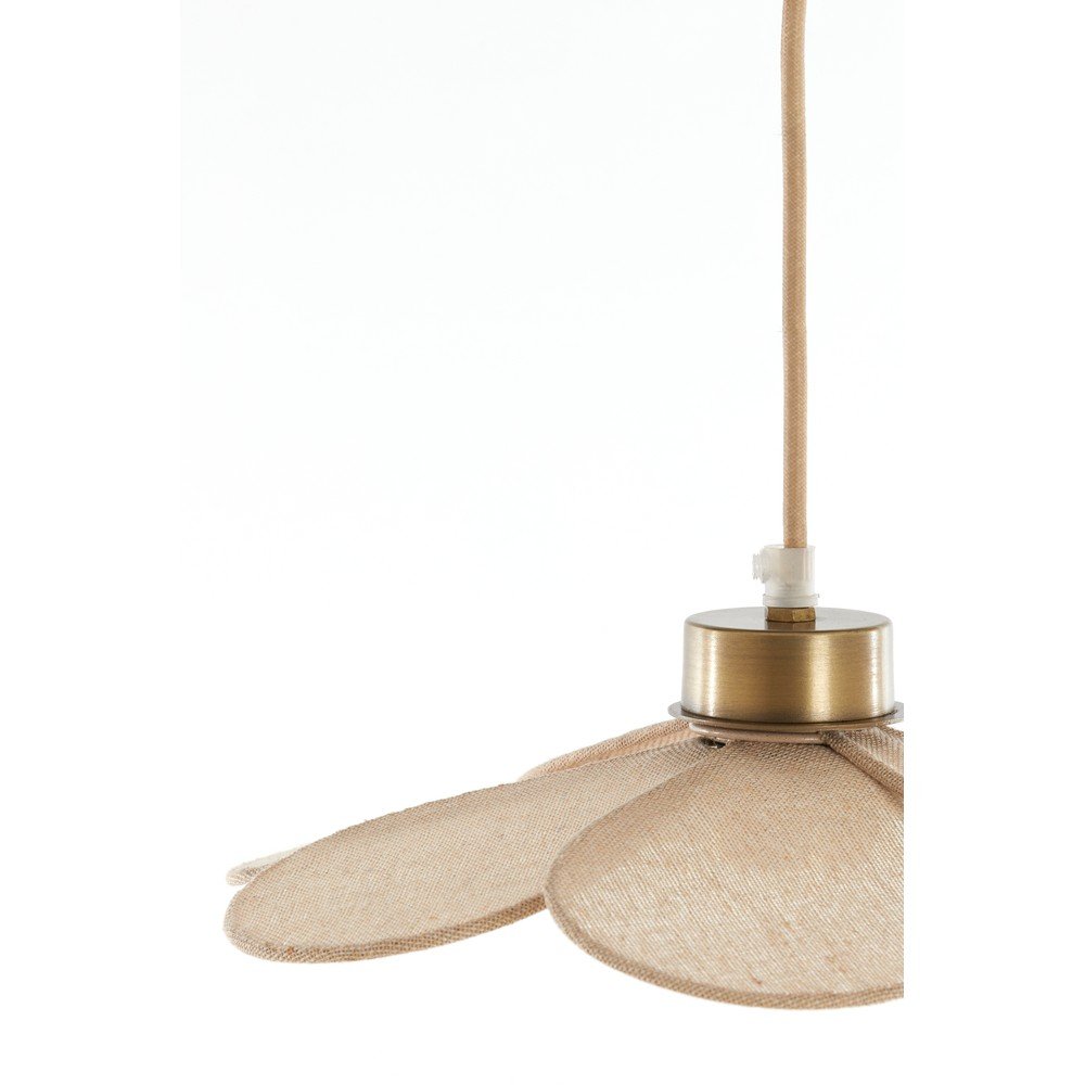 Kremowa lampa wisząca z tekstylnym kloszem Fyano – Light & Living (zdjęcie 7)