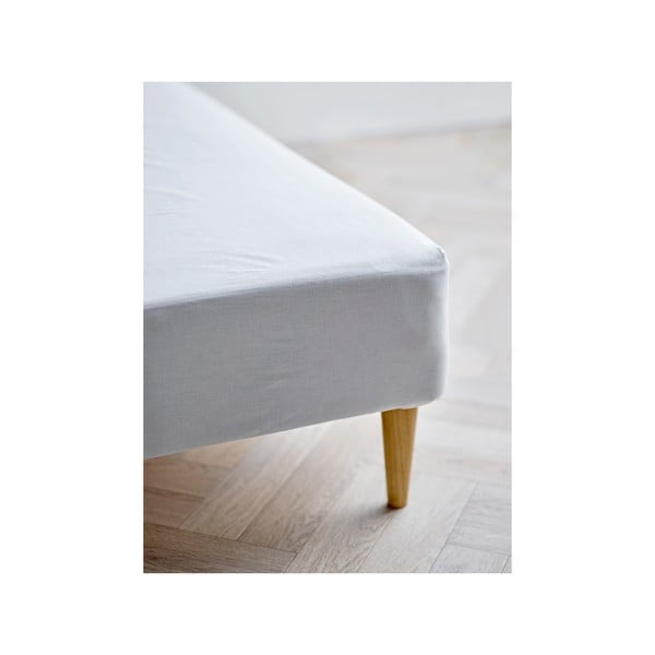 Białe prześcieradło z bawełny organicznej z gumką 180x200 cm Calm – Södahl-image-1