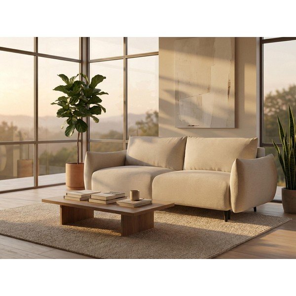 Różowa sofa 230 cm Malie – Makamii-image-1