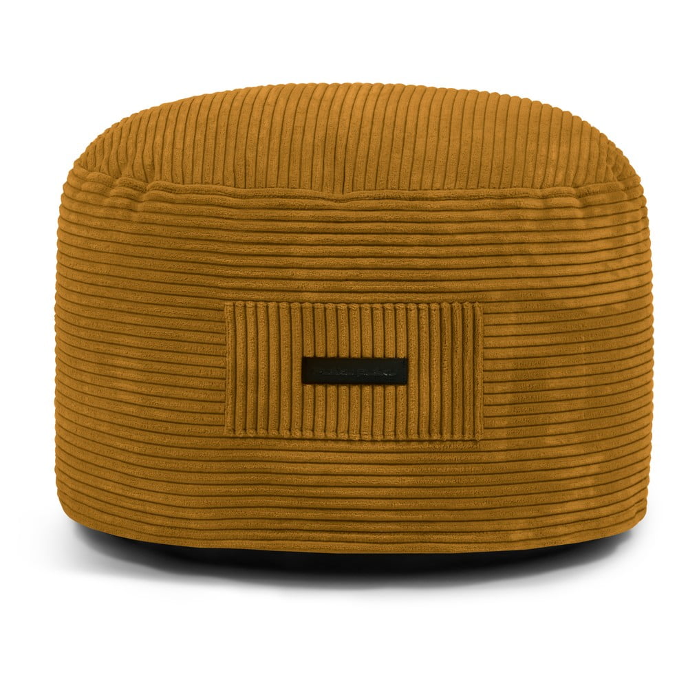 Musztardowy sztruksowy puf Om 60 – SLOWDOWN