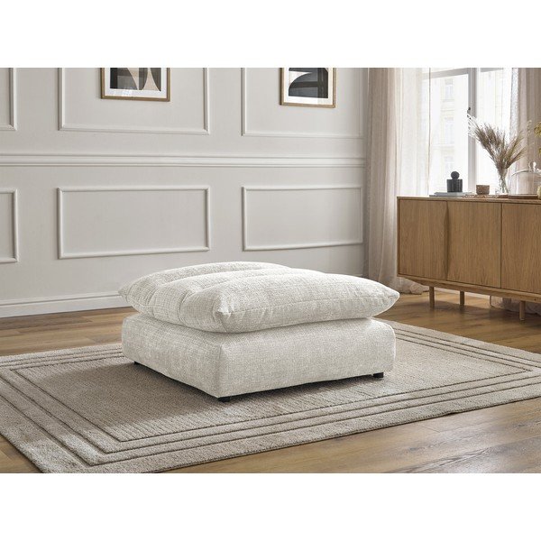 Biały podnóżek z tkaniny szenilowej Neil – Bobochic Paris-image-1