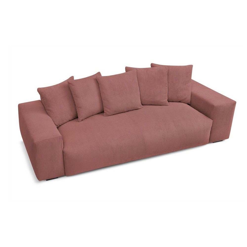 Jasnoróżowa sztruksowa sofa 280 cm Voltaire – Bobochic Paris (zdjęcie 7)