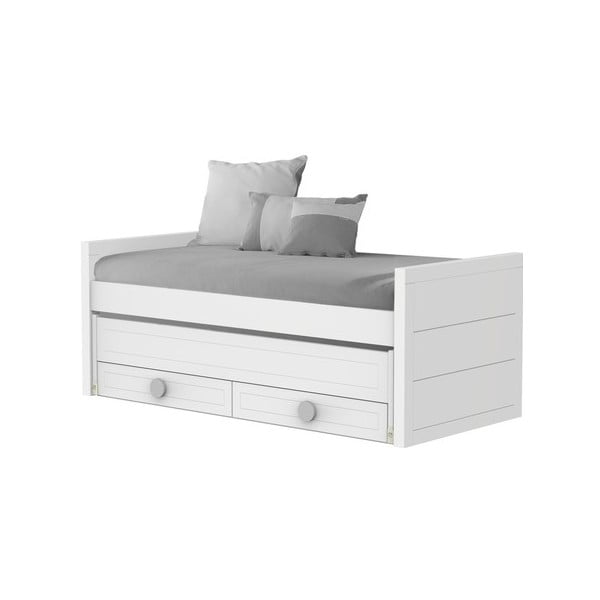 Białe łóżko jednoosobowe z szufladą Trébol Mobiliario Sport, 90x190/200 cm