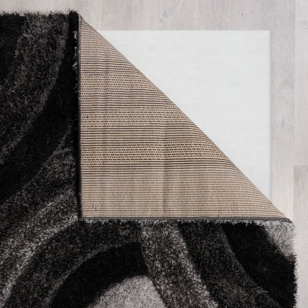 Czarno-szary dywan tkany ręcznie z włókien z reyklingu 160x230 cm Velvet – Flair Rugs-image-2
