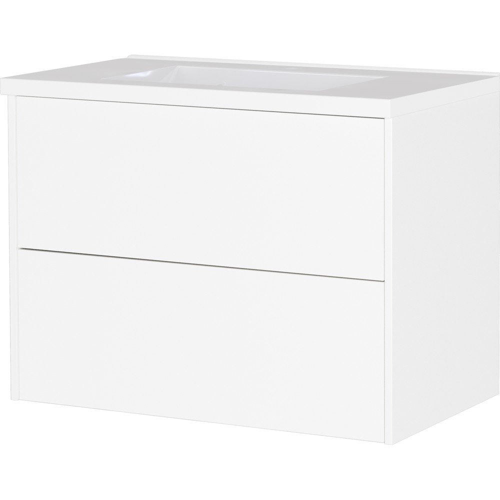 Biała wisząca szafka pod umywalkę z matowym wykończeniem 81x61 cm Bodera – Germania