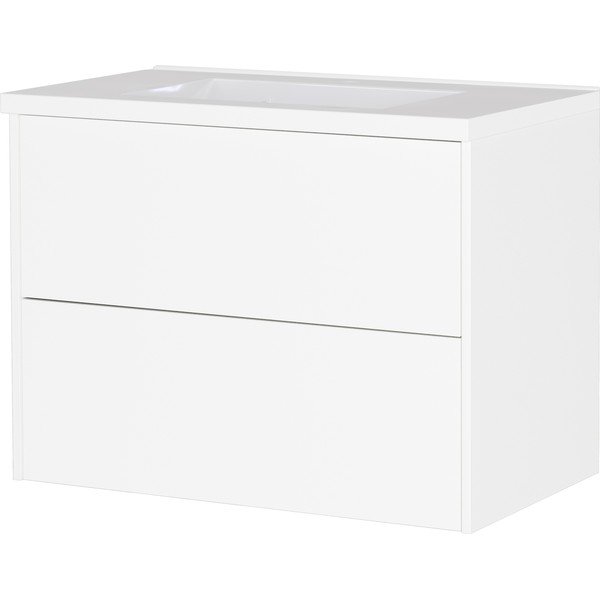 Biała wisząca szafka pod umywalkę z matowym wykończeniem 81x61 cm Bodera – Germania