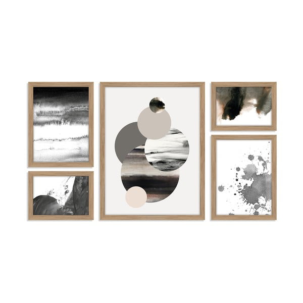 Obrazy zestaw 5 szt. 30x40 cm Planets – Malerifabrikken