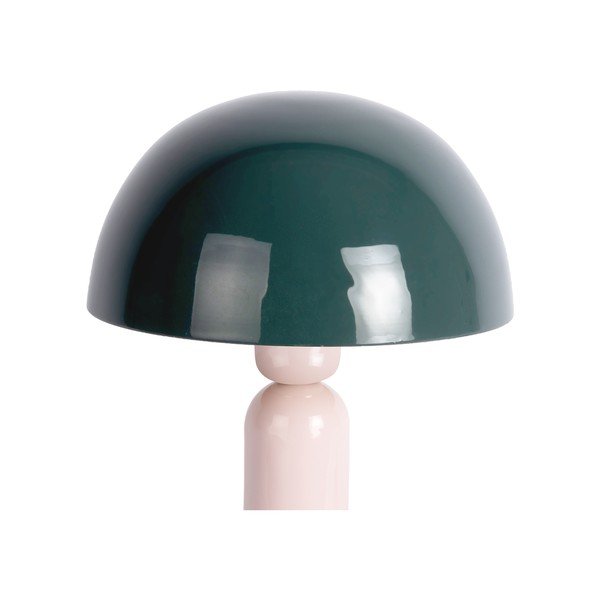 Ciemnozielona/jasnoróżowa metalowa lampa stołowa (wysokość 30 cm) Firenze round – Leitmotiv-image-1