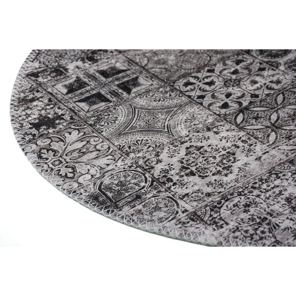 Szary okrągły dywan odpowiedni do prania ø 80 cm – Vitaus-image-2