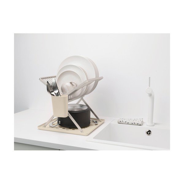 Beżowy metalowy ociekacz dwupiętowy 37x33 cm – Brabantia-image-1