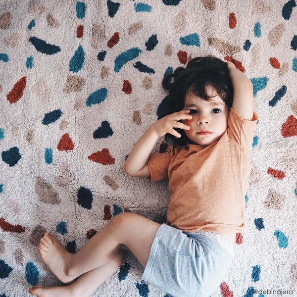 Kremowy bawełniany dywan tkany ręcznie odpowiedni do prania 140x200 cm Terrazzo Marble – Lorena Canals-image-4