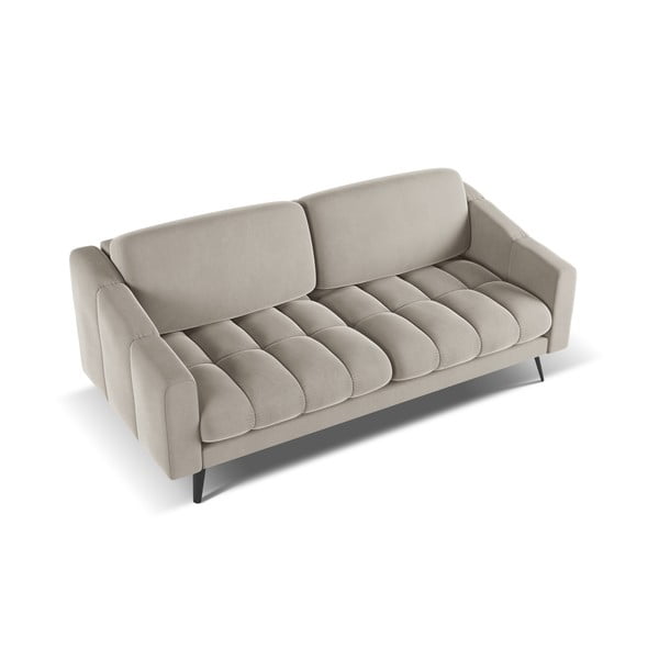 Beżowa aksamitna sofa 202 cm Nalu – Makamii-image-3