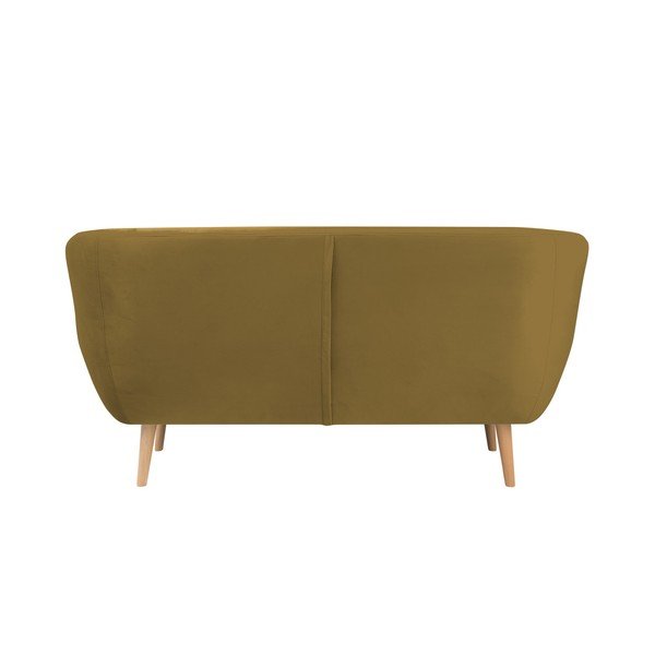Musztardowa sofa 2-osobowa Mazzini Sofas Benito-image-1
