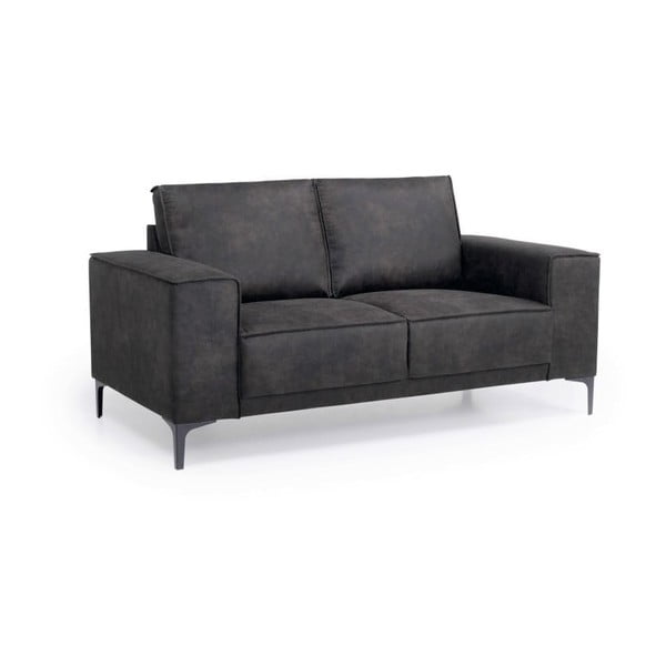 Antracytowa sofa z imitacji skóry 164 cm Copenhagen – Scandic-image-2